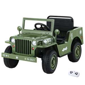 Rigo Kids Electric Ride On Car Jeep Military Off Road Toy Cars Remote