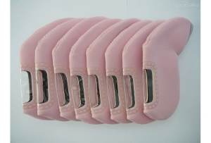 BRAND NEW SET OF 7 SKY PINK IRON HEAD GOLF CLUB COVERS,