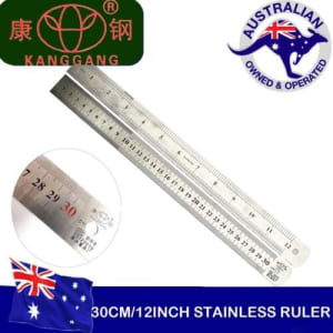 30cm12 inches Double Side Silver Stainless Steel Metal Measuring Ruler
