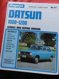 DATSUN 1000- 1200 WORKSHOP SERVICE  MANUAL c1967-1974