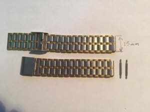 1/2 PRICE AS NEW 2 TONE STAINLESS STEEL ADJUSTABLE WATCH BAND