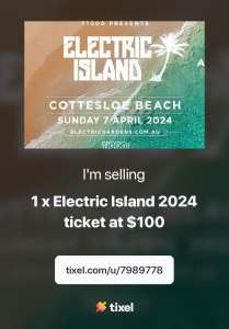 Electric island Sunday ticket