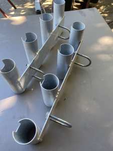 Pair of aluminium Wilson fishing rod holders