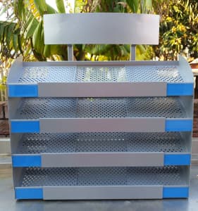 Heavy duty 3 tiered metal shelving display rack for table top (USED)