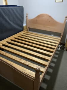 Solid pine queen size bed base