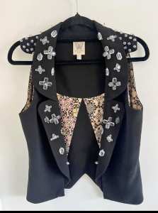 Kloset black beaded vest size 10