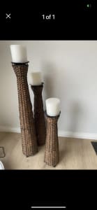 Three cane candle stands