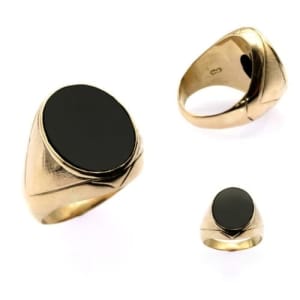 14ct Yellow Gold Unisex Ring With Stone - 002400288618