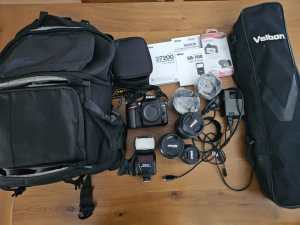 Nikon D7200 with 3 lenses and accessories