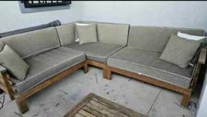 Mimosa wood outdoor sofa set 