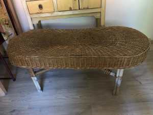 Long Vintage Cane Coffee Table