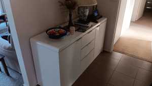 Sideboard, white, 3 drawers and 2 cupboards