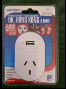 Brand new. Travel adapter for use in UK, Singapore and HK.