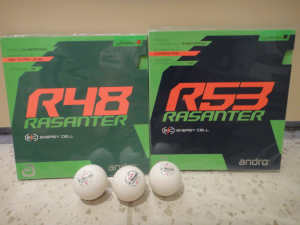 USED Andro Rasanter R48 R53 Table Tennis Rubbers 2 for $40