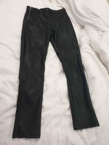 Brand new never worn kids black leather look pants, size 12