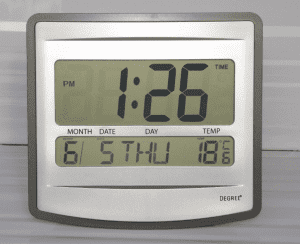 DIGITAL CLOCK DAY DATE TIME AND TEMPERATURE 