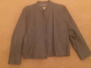 Gray Leather Jacket Mens Coat Size 102 reg