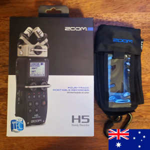 Zoom H5 Black Handy Digital Recorder H5 Portable Case & SD Card! AUD