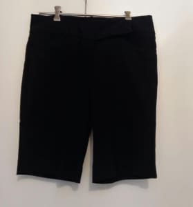 Long Length Black Stretch Shorts , Size 10, as new.