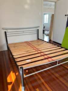 Queen Sized Bed Frame - Solid Metal Construction
