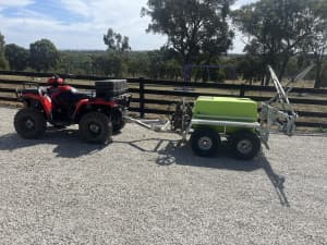 Polaris and tti dual axle weed spraying trailer