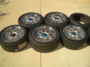 Genuine SPARCO 17 inch Alloy Wheels - Set of 5 with 2 new tyres
