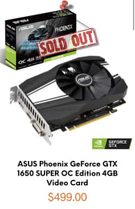 ASUS GeForce GTX 1650 Super Overclocked graphics card