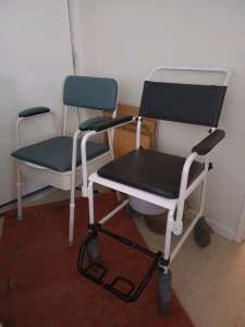 X 2 COMMODE CHAIRS $240 FOR THE PAIR.