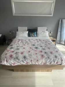 King bed - with matching side tables and free matress