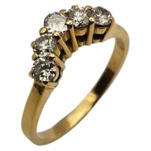 18ct Yellow Gold Ladies Diamond Ring Size L 0.5ct TDW
