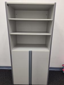 Grey hutch top 2 adjustable shelves with cupboard underneath with adju