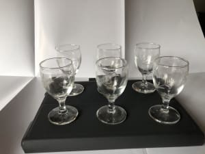 Etched Sherry Shot Glasses