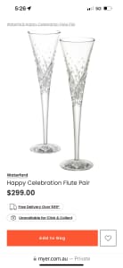 Waterford Happy Celebration Flute Pair