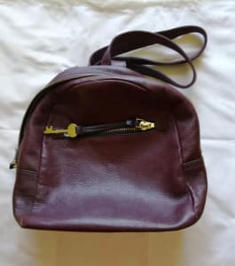 LIBAIRE Vintage Black Pebbled Leather Backpack Purse Bag Made 