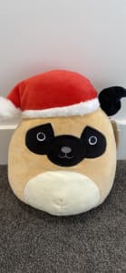 Squishmallow-8 inch Prince the Pug Xmas Edition