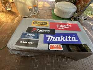 Makita,Milwaukee,Paslode and other assorted power tool signage