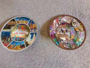 Las Vegas Decorative Metal Round Plates. Brand New. Qty 2. $10 each