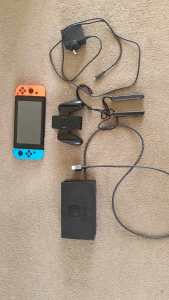 Nintendo switch console HAC001 AND GAME CARD