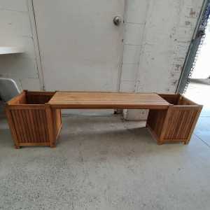 Garden bench seat with planter boxes. See details. 