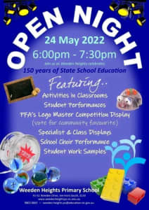 Primary school open night 24th May 6pm