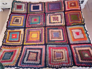 Vintage large crocheted blanket/throw/bed cover, good condition.