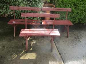 Outdoor Setting Timber Bench Seat Chairs