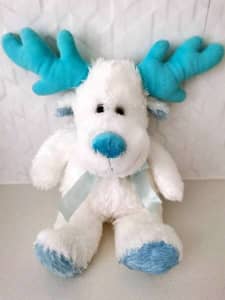 White Reindeer Animal Plush Soft Toy 35cm - NEW