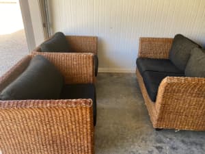 Cane Lounge- 1x 2 seater& 2x 1 seater 