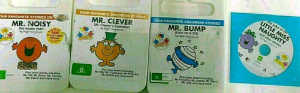 Mr Bump, Mr Clever, Mr Noisy and Little Miss Naughty dvds x4 $8