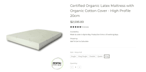 Certified Organic Latex KING tri layer Mattress