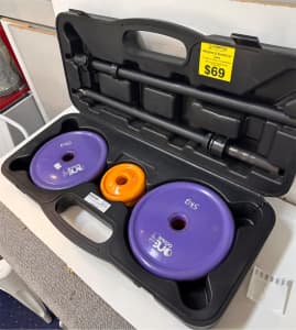 Weights & Barbell w/ Black Plastic Case
