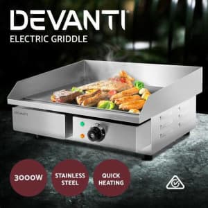 Commercial Electric 3000w BBQ Grill Pan Hot Plate Stainless Steel