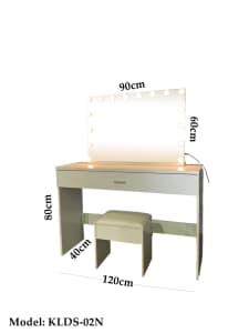 Illuminate Your Beauty Routine: White Makeup Dresser Table KLDS02