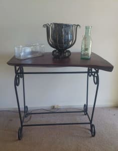 Rudgum and wrought iron hall table